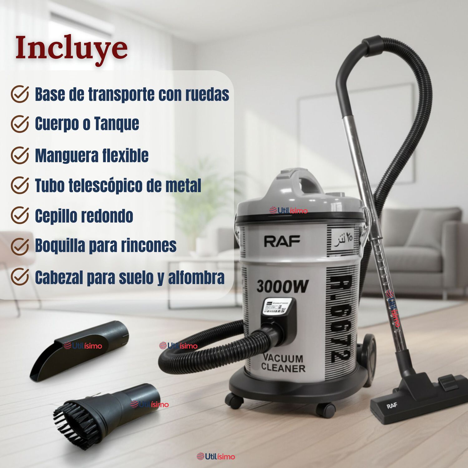 Aspiradora Vacuum Cicl&oacute;nica Succi&oacute;n Fuerte 3000w Potente 25 Litros image number 1.0