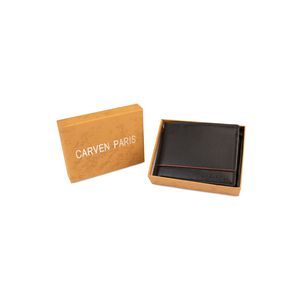 Billetera Hombre Gino Negra Con Monedero Carven Paris