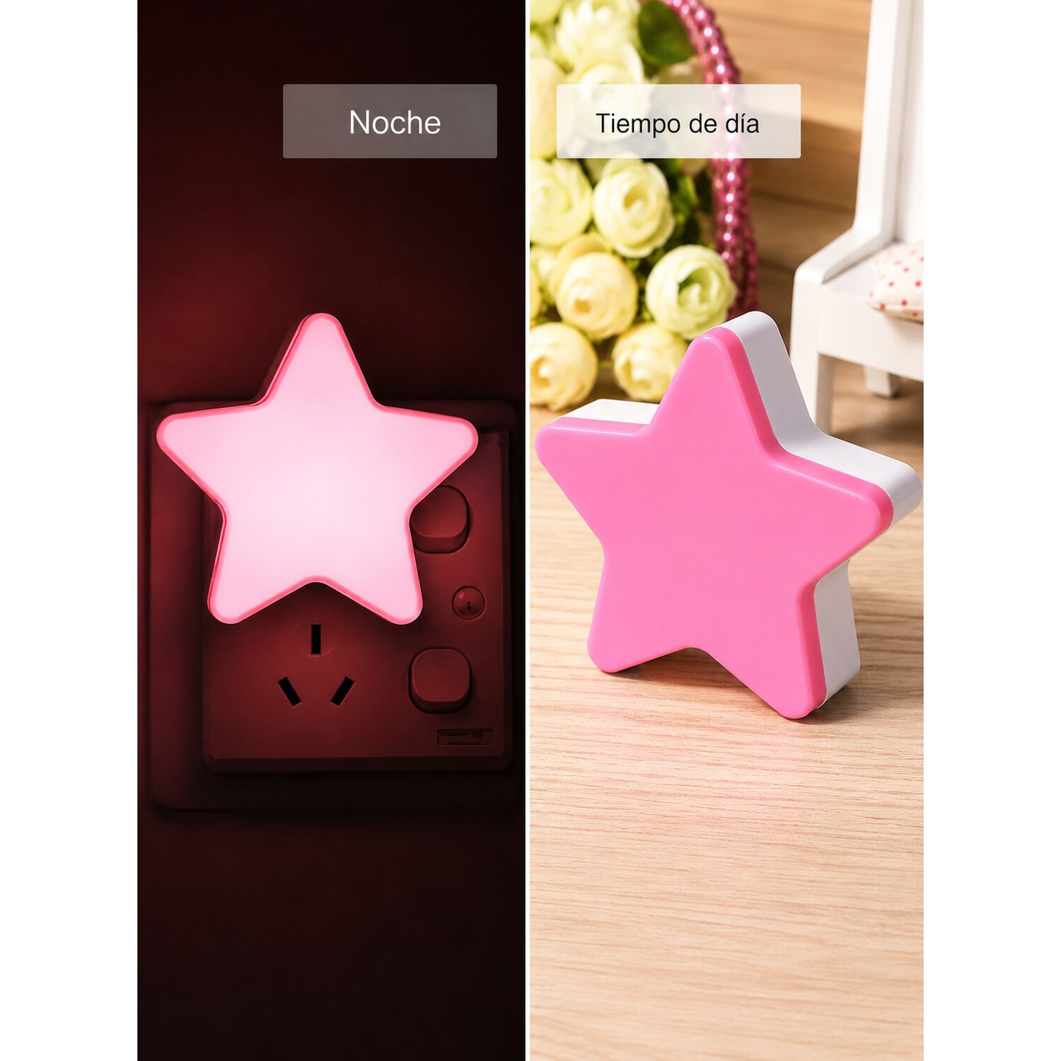 Lampara De Noche Espanta Cuco Luz Led Forma Estrella Ni&ntilde;os image number 9.0
