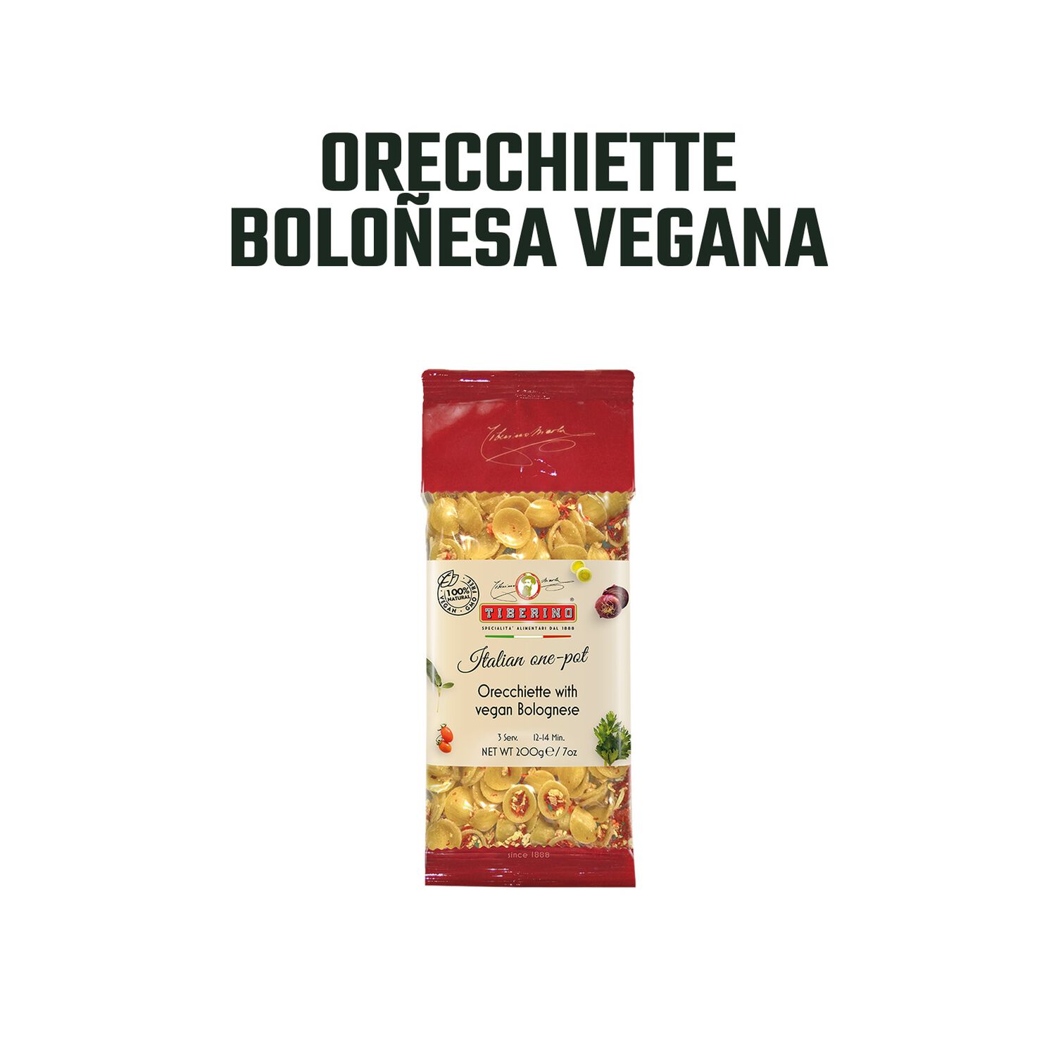 Pasta Orecchiette Bolo&ntilde;esa Vegana Tiberino 1 X 200 Gr image number 2.0