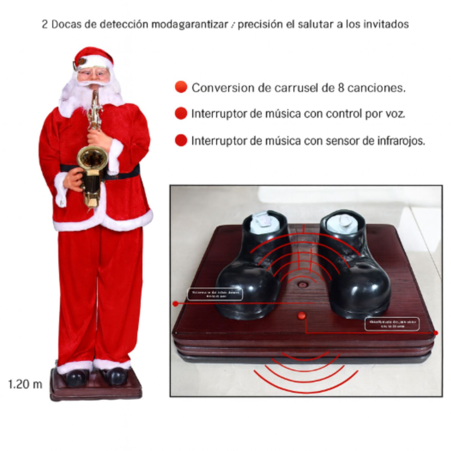 Viejo P&aacute;scuelo Saxof&oacute;n 120cm Musical Sensor Infrarrojo Y Voz image number 5.0