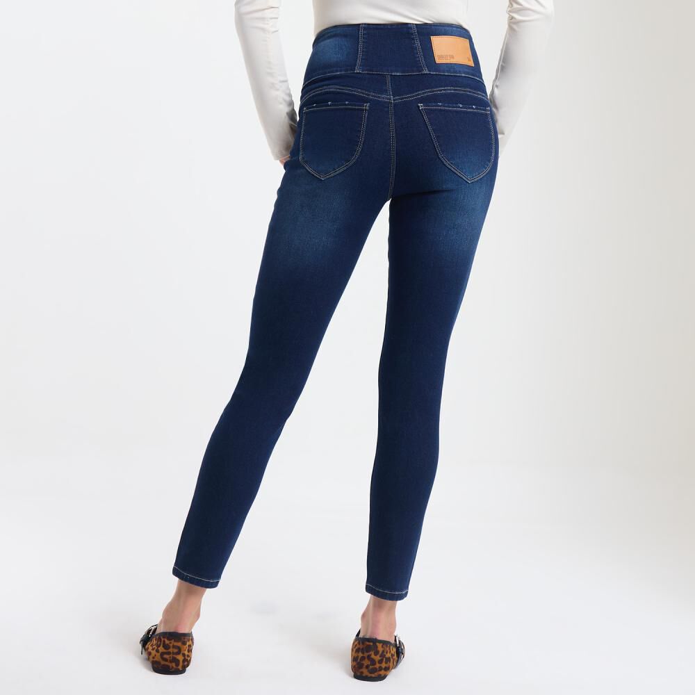 Jeans Tiro Alto Con Botones Super Skinny Mujer Rolly Go image number 3.0