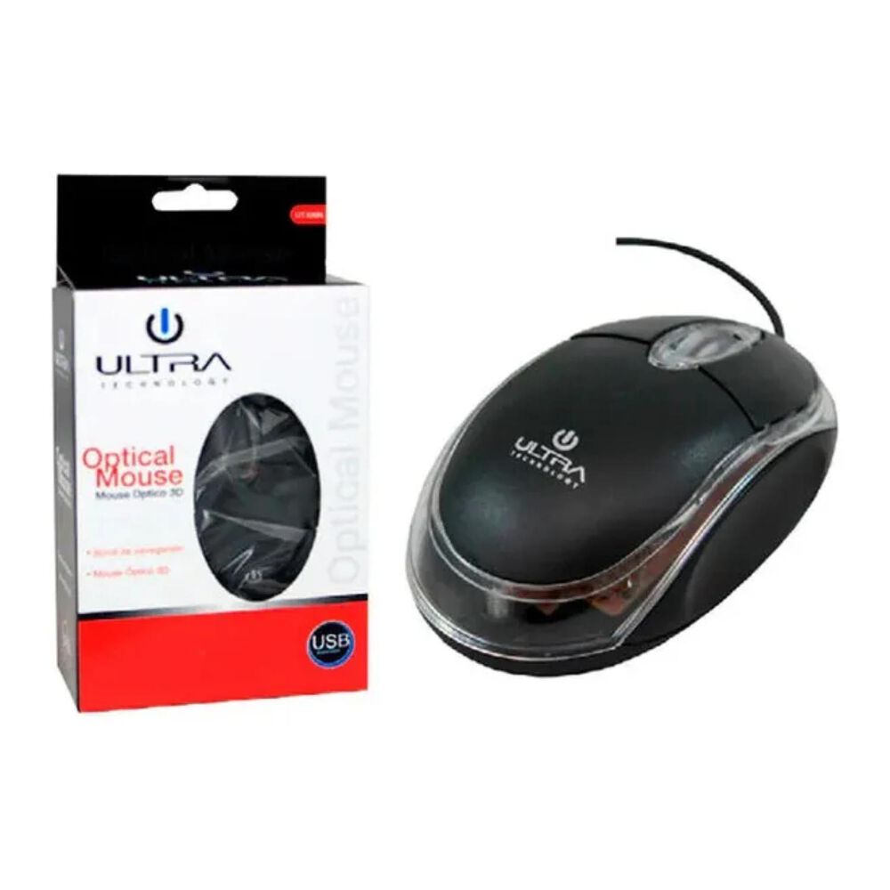 Mouse Alambrico Optico Usb 3 Botones Negro 120un image number 3.0