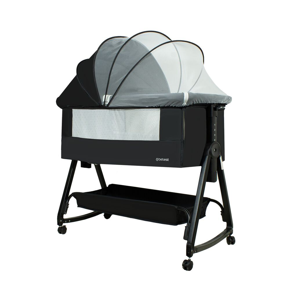 Cuna Colecho Balancin Cloud Colch&oacute;n Mosquitero Canasto Negro image number 0.0