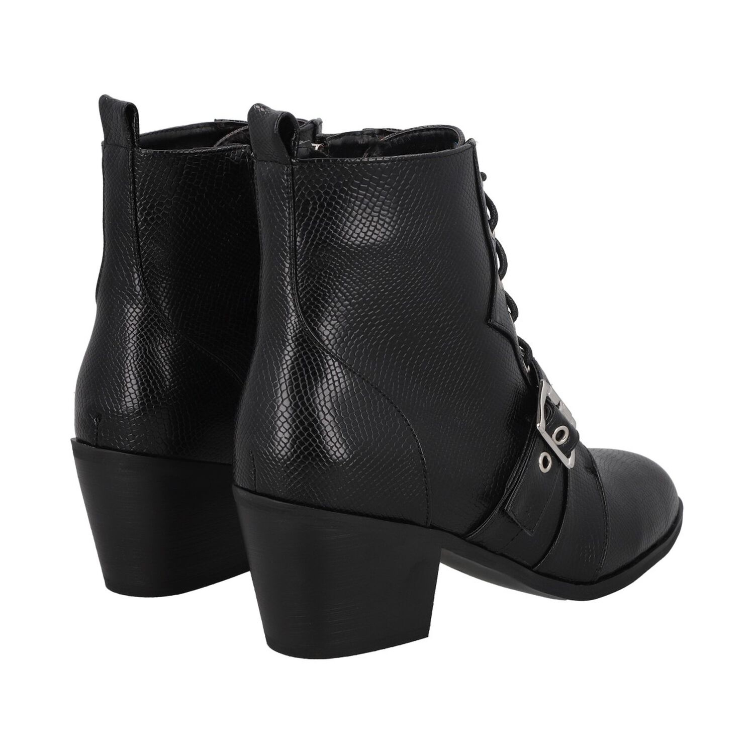 Botin Mujer Negro Taco Medio Lezzard Police image number 4.0