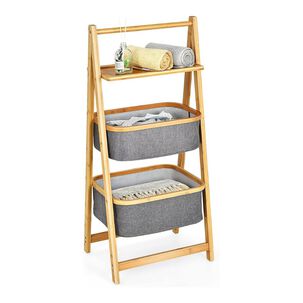 Estante Plegable Cesta De Bamb&uacute;