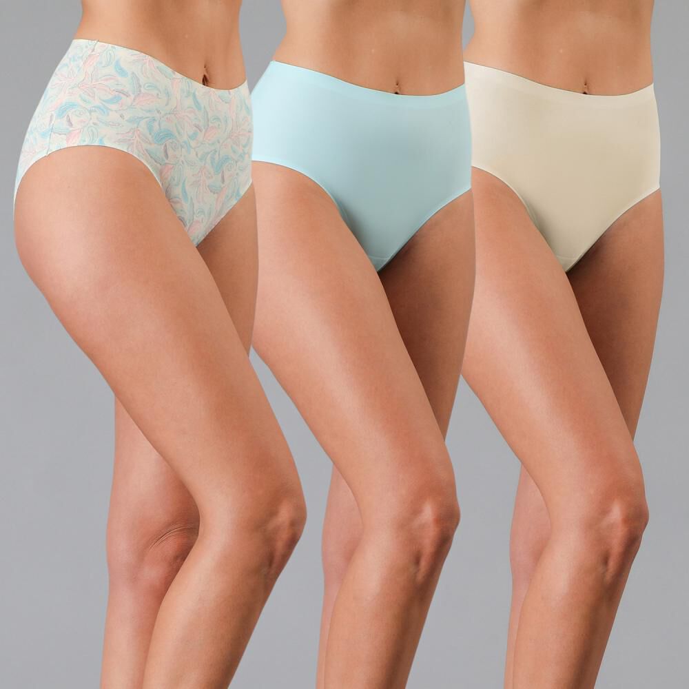 Pack 3x Calzon Maxi Micro Print Bonded Flores image number 0.0