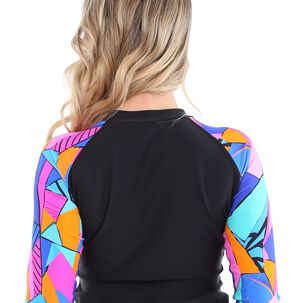Polera Mujer Protección Uv Estampado Azul