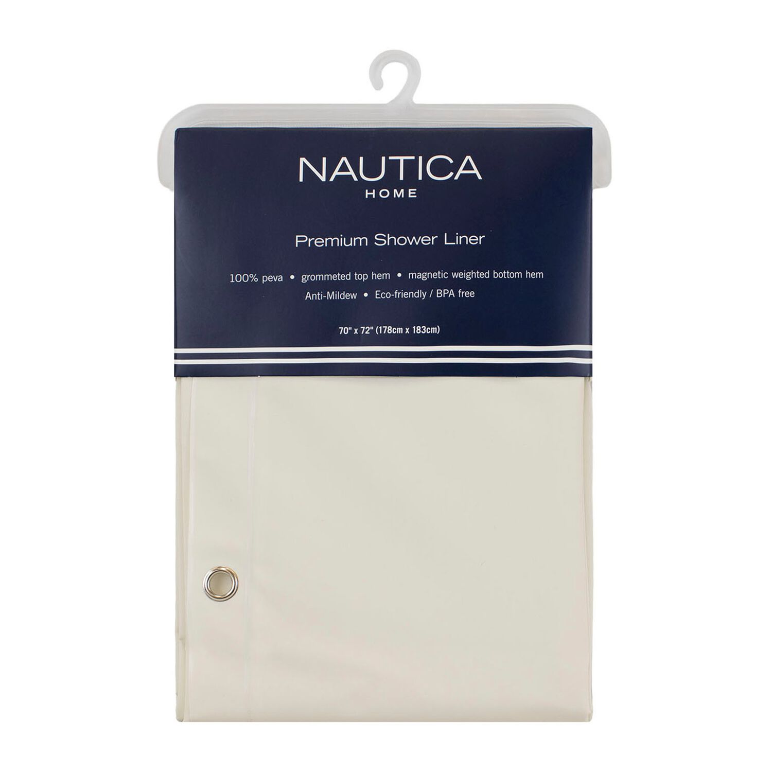 Forro Cortina De Ba&ntilde;o Impermeable Antimoho Premium 178x183cm Nautica Home image number 2.0