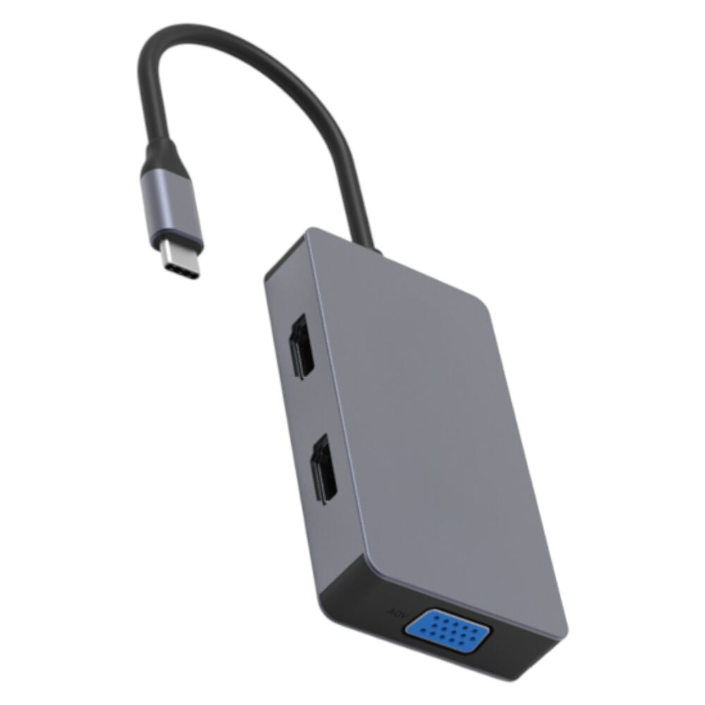 Hub Adaptador Type-c (5en1) 4k Hdmi X2/ Vga/ Type-c/ Usb 3.0 image number 6.0