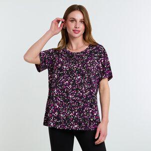 Polera Full Print Manga Corta Cuello Redondo Mujer Lesage