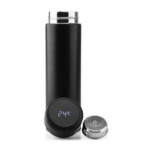 Termo Botella Con Sensor De Temperatura Negro
