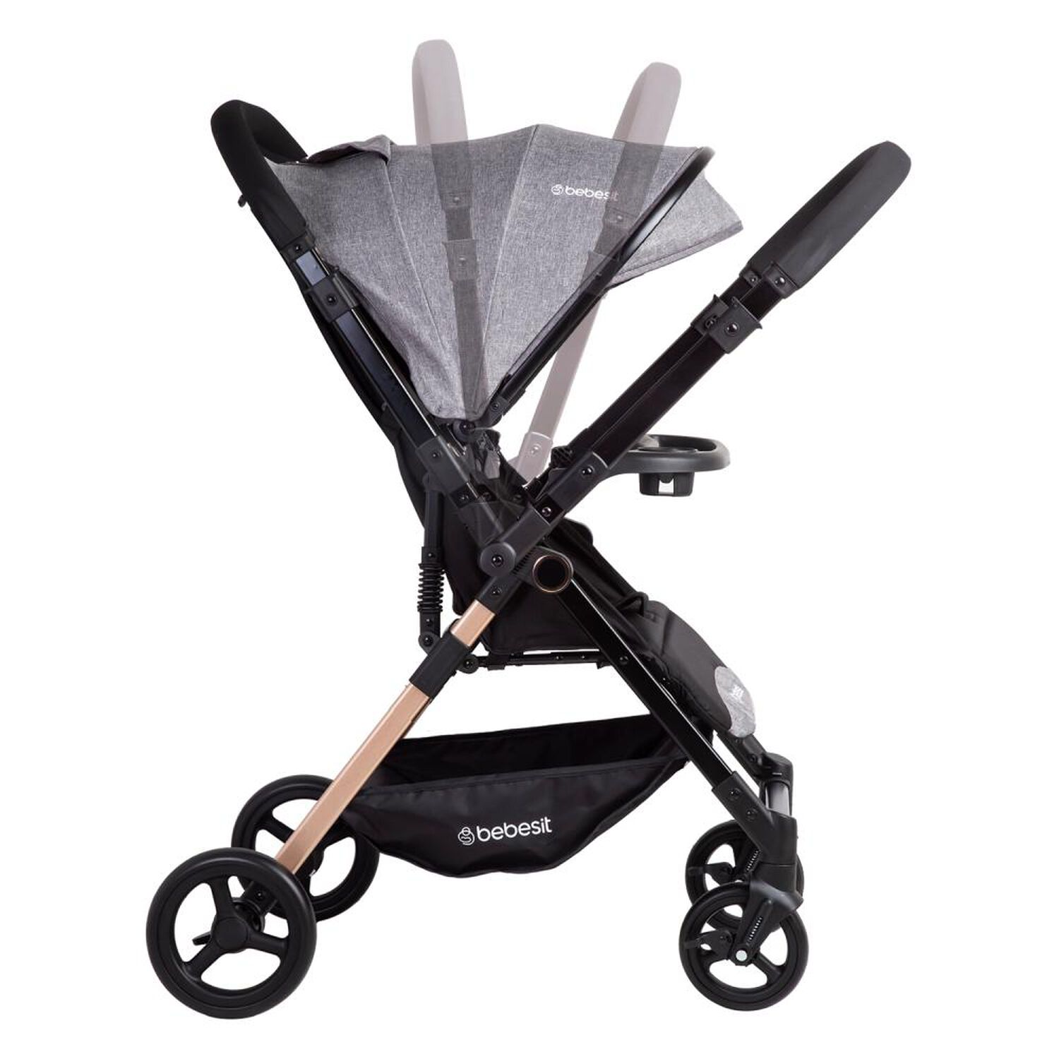 Coche De Paseo Bebesit City Reversible Con Bandeja Gris image number 4.0
