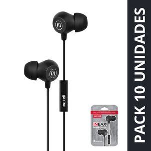 Pack 10 Aud&iacute;fonos Maxell In-bax Con Micr&oacute;fono In Ear 3.5mm Negro