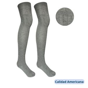 Pack 5 Bucaneras Escolares Acr&iacute;lica Gris Ni&ntilde;a Calcetas