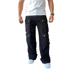 Jeans Diábolo Cargo Ancho Wide Leg Hombre