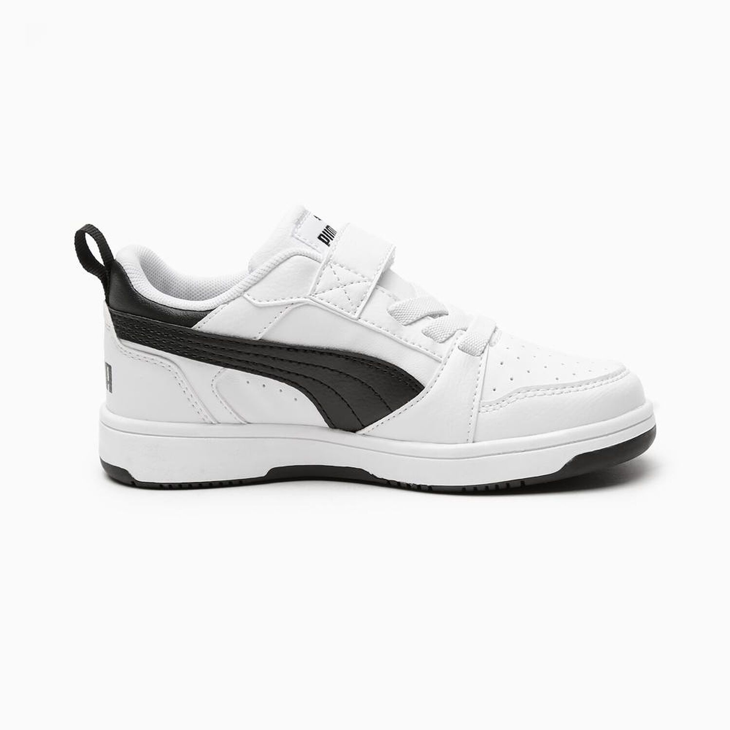Zapatilla Infantil Unisex Puma Rebound V6 Lo Ac+ Ps Blanco/negro image number 2.0