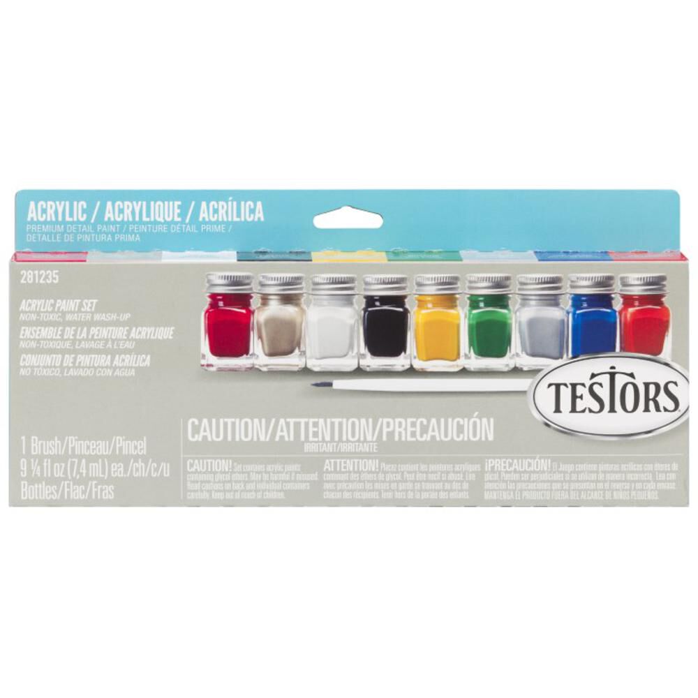 Set De 9 Pinturas Acrílicas Colores Varios - Testors image number 0.0