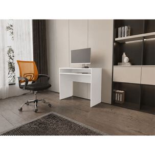 Combo Oficina New York 1 Escritorio Blanco + Silla Color Ergon&oacute;mica Con Altura Ajustable