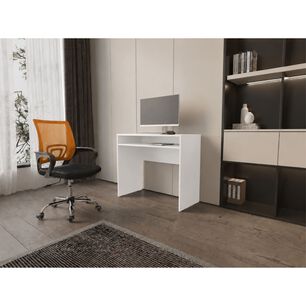Combo Oficina New York 1 Escritorio Blanco + Silla Color Ergon&oacute;mica Con Altura Ajustable
