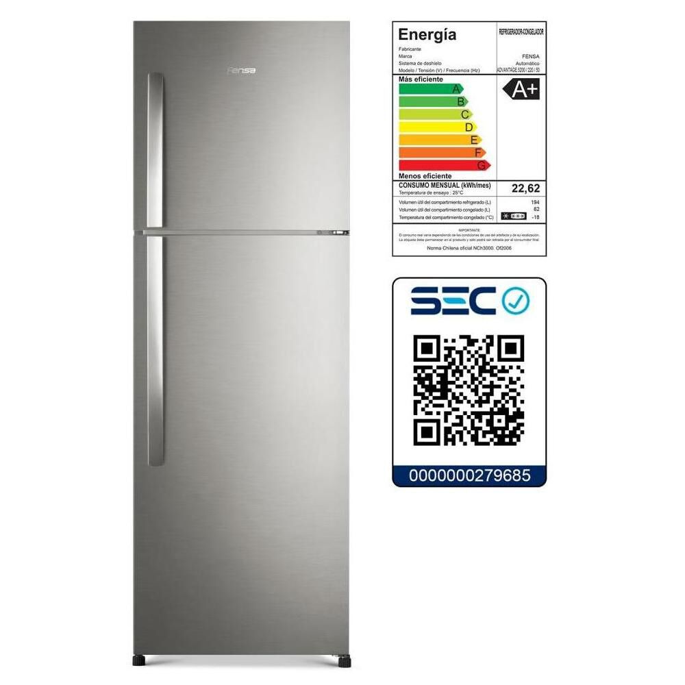 Refrigerador Top Freezer Fensa Advantage 5200 / No Frost / 256 Litros / A+ image number 8.0