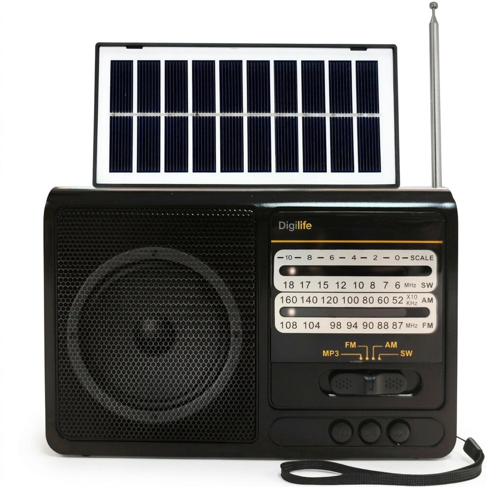 Radio Solar Recargable Multibanda Am/fm/ Sw/mp3/sd/ Linterna image number 0.0