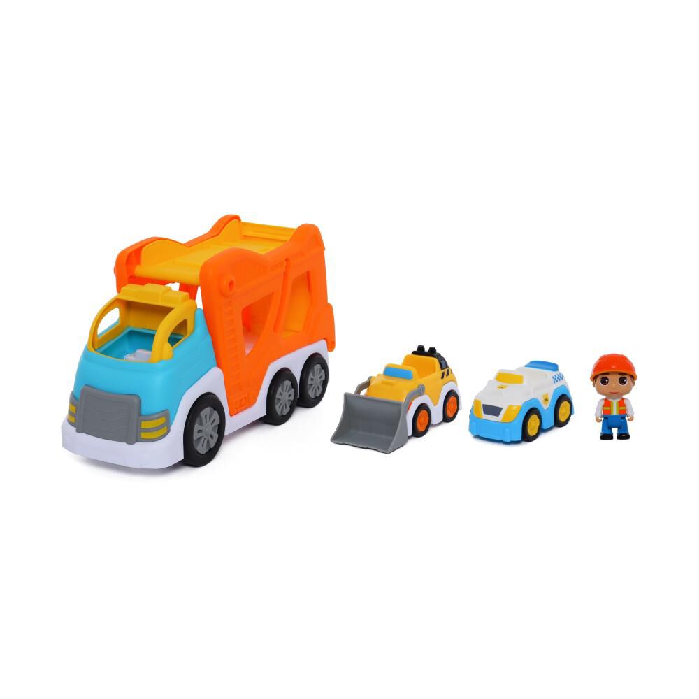Camion Transportador Con 2 Autos Y Figura Happy Line image number 3.0