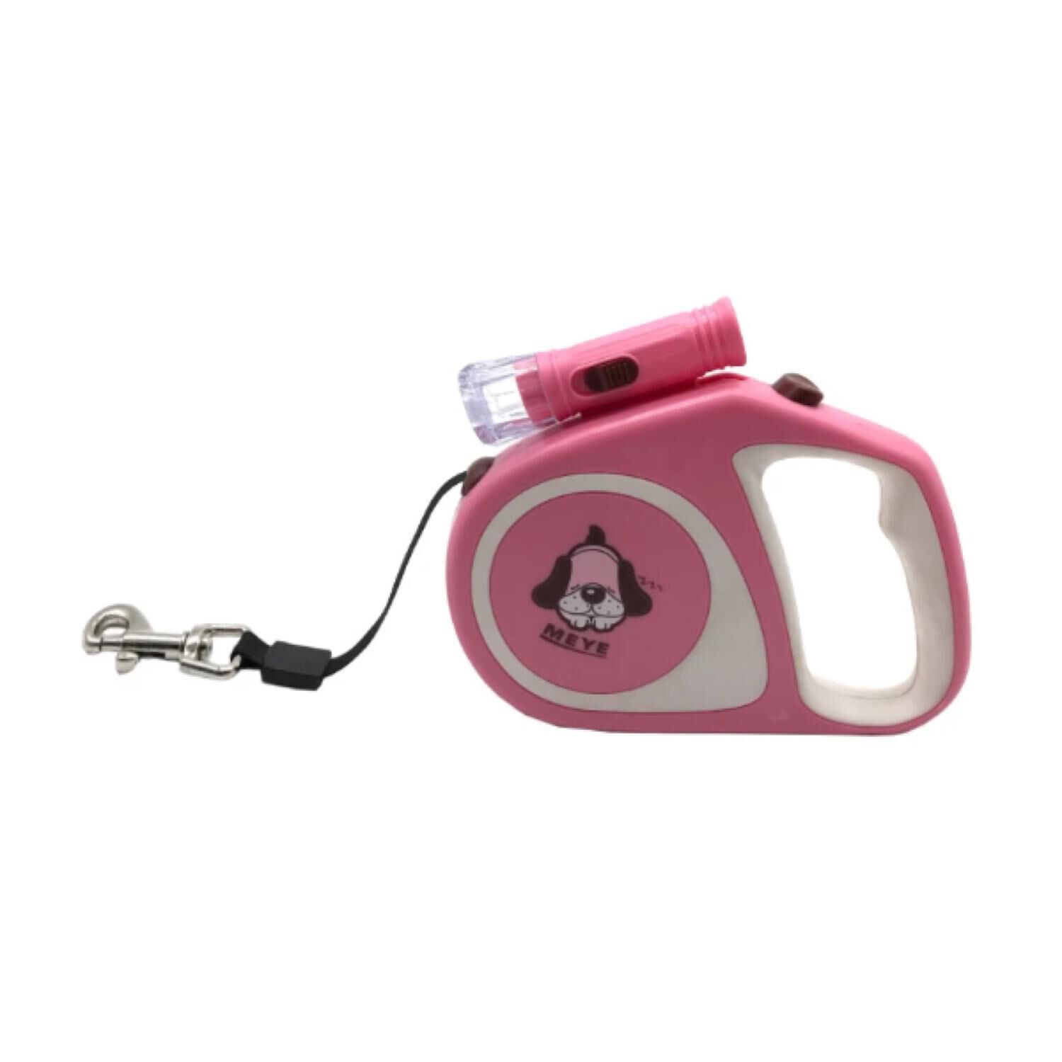 Cuerda Retractil 5m Con Linterna Para Paseo De Mascotas Rosado image number 0.0