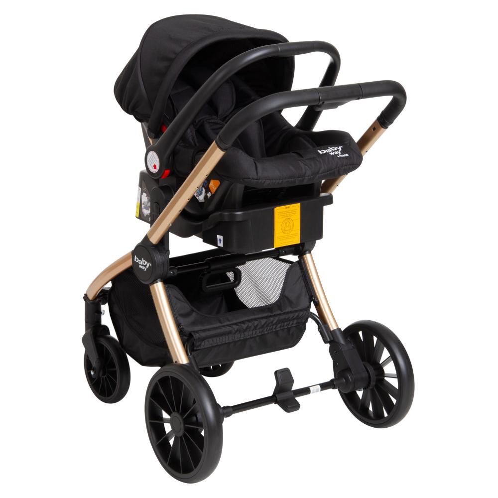 Coche Travel System Baby Way System 3 En 1 Golden Black Con Base image number 2.0