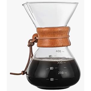 Cafetera Chemex Madera Con Filtro De Acero Inoxidable 400 Ml
