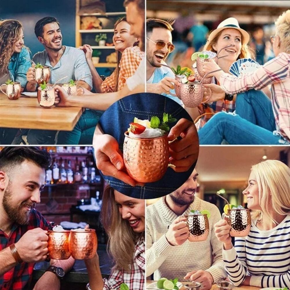 Set 2 Mugs Cobre Moscow Mule Mojito Bar Tragos image number 2.0