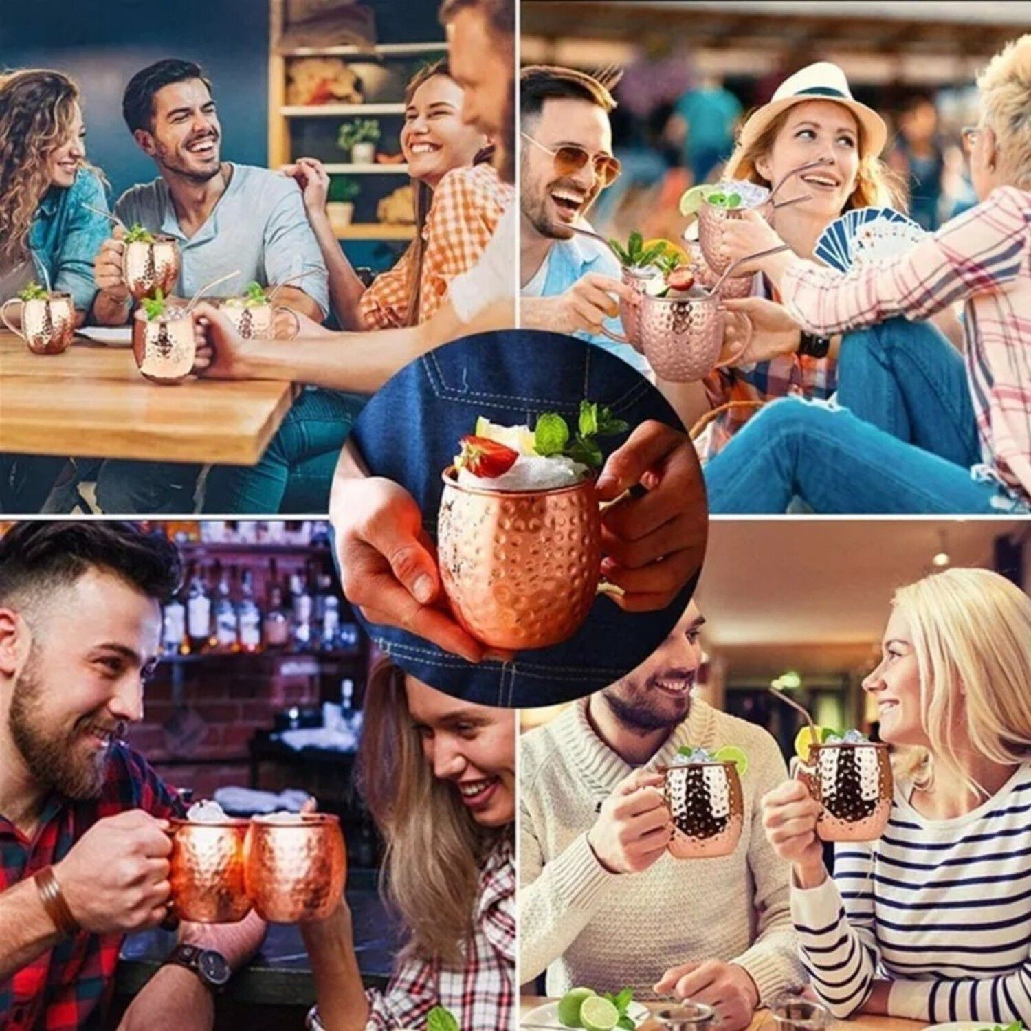 Set 2 Mugs Cobre Moscow Mule Mojito Bar Tragos image number 2.0