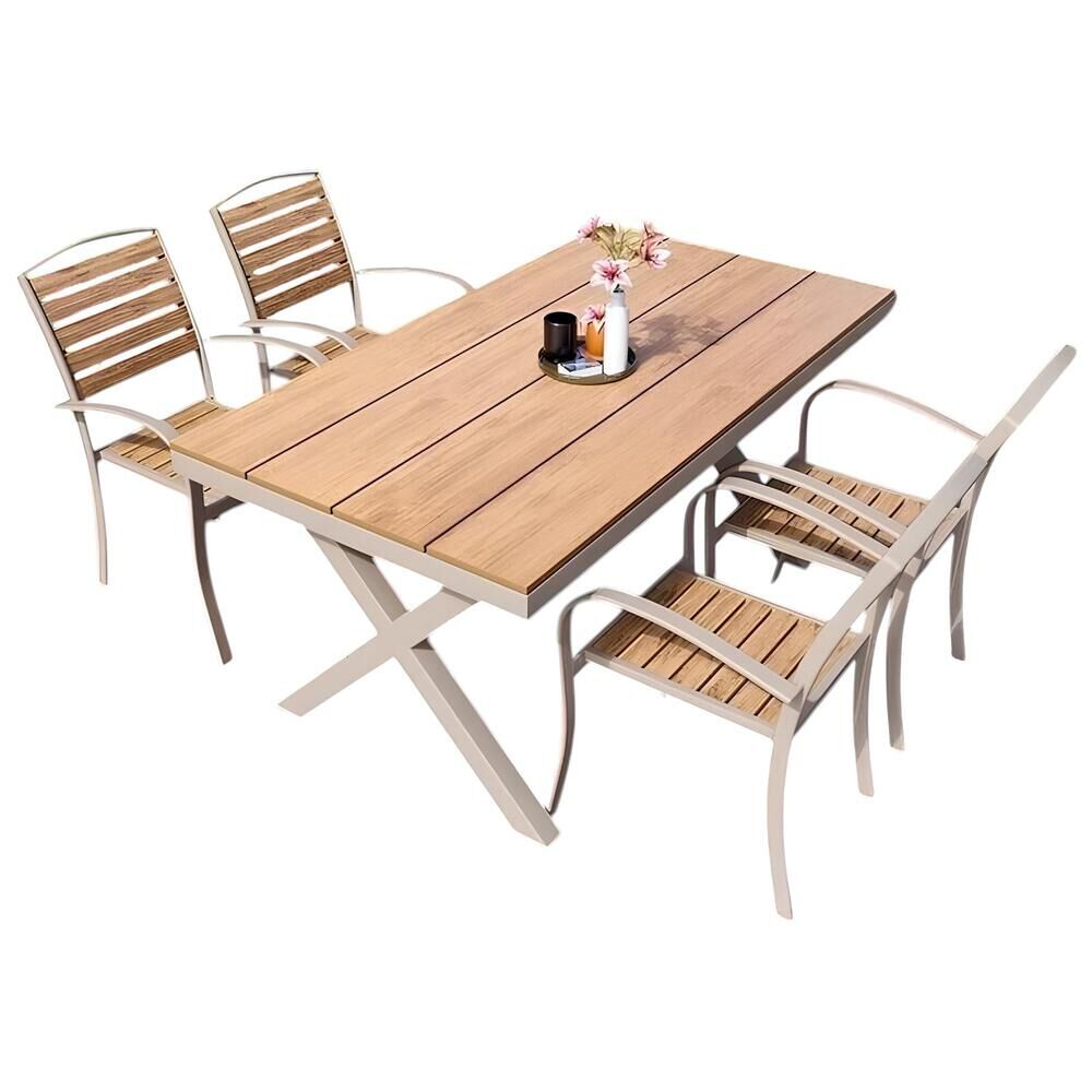 Juego De Comedor Exteriores 150cm Y 4 Sillas Impermeables image number 0.0