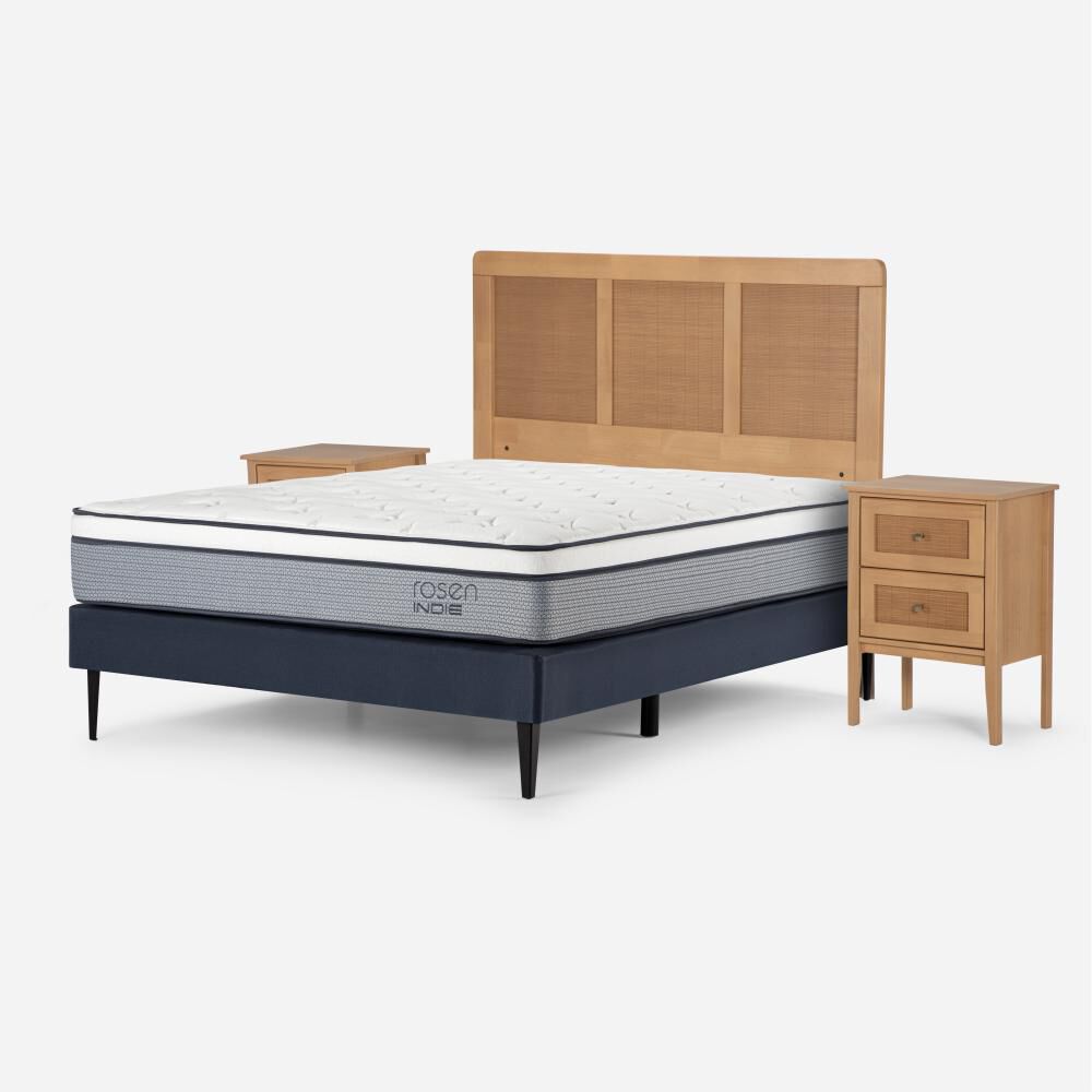 Cama Europea Rosen Indie / 2 Plazas / Base Normal + Set de Maderas Charles image number 2.0