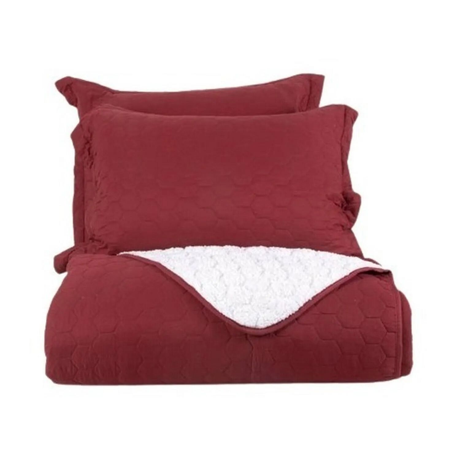 Plumon Quilt 2 Plazas Sherpa Burdeo Mashini image number 0.0