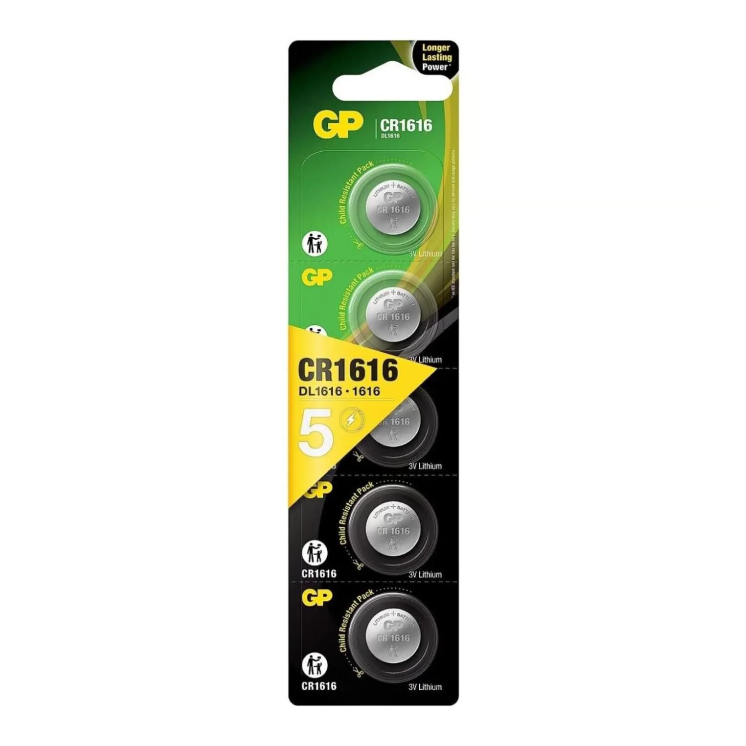 Pack 5 Pilas Cr1616 3v Gp016165 image number 1.0
