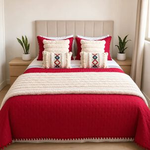 Set Renovaci&oacute;n 2 Plazas Invierno Rub&iacute; Boho 8 Piezas 2 Piezas