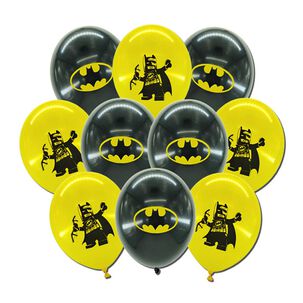 Set De 10 Globos Latex Dise&ntilde;os Infantiles Batman