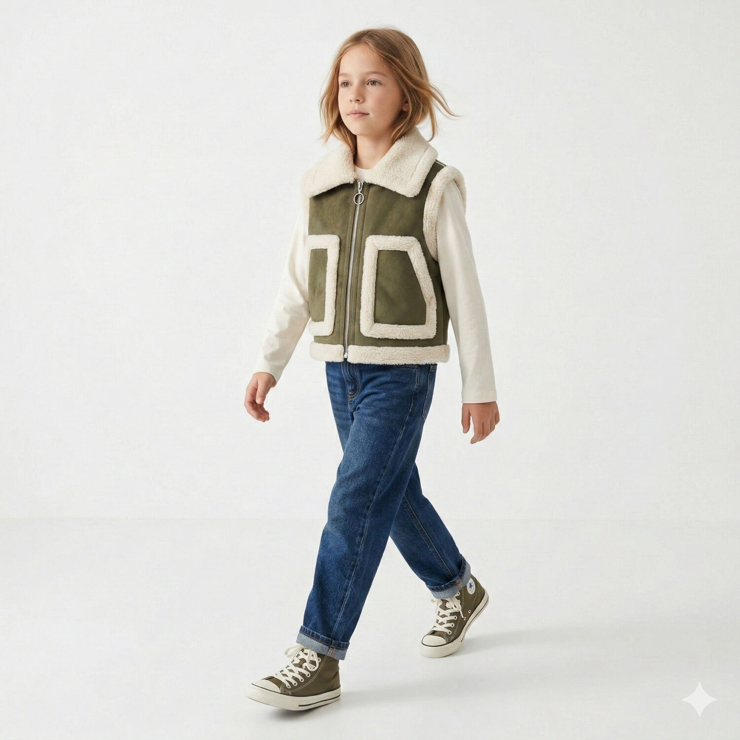Chaleco Borrego Unisex Sin Mangas Invierno Estilo Europeo image number 3.0
