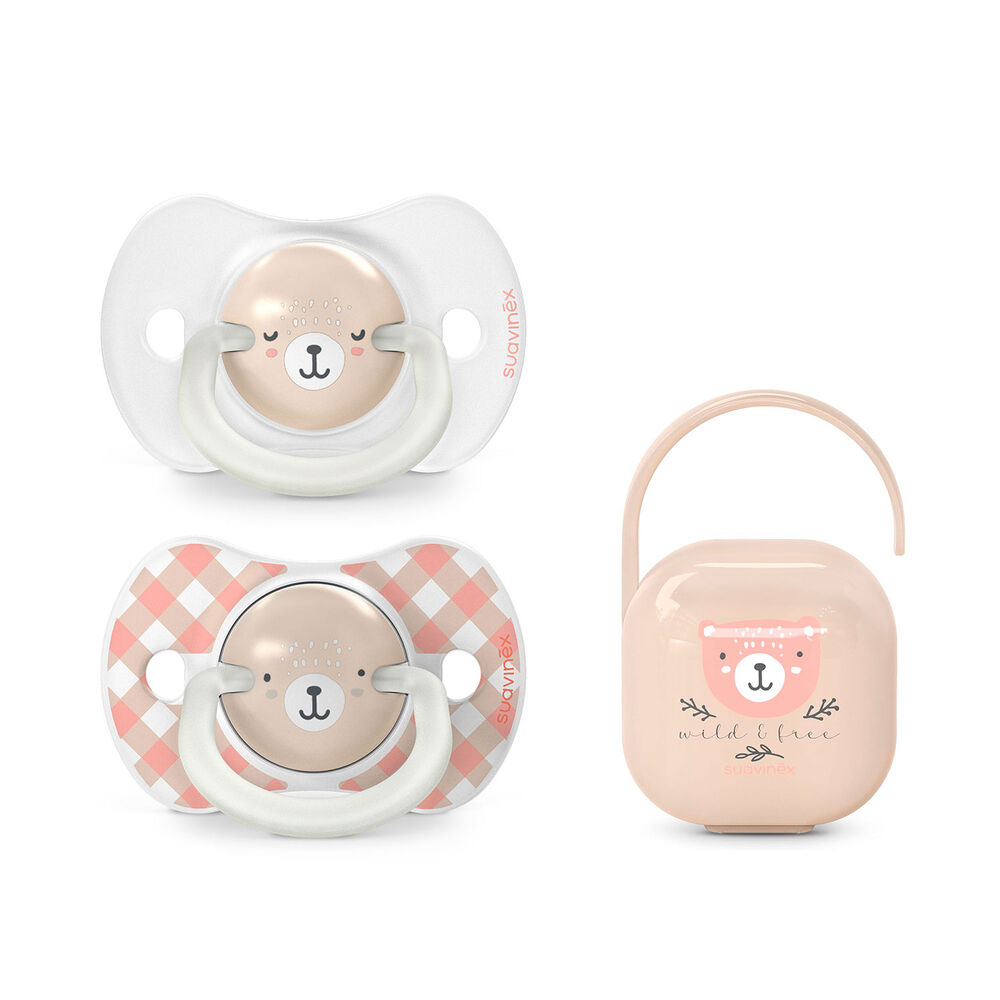 Pack Chupetes + Porta Chupetes Wild Rosa 0-6m image number 0.0