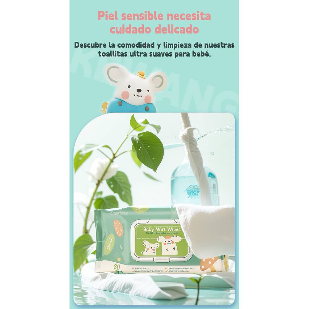 Toallitas H&uacute;medas Con Tapa Pack 6x80 Unidades Lubabycas image number 4.0
