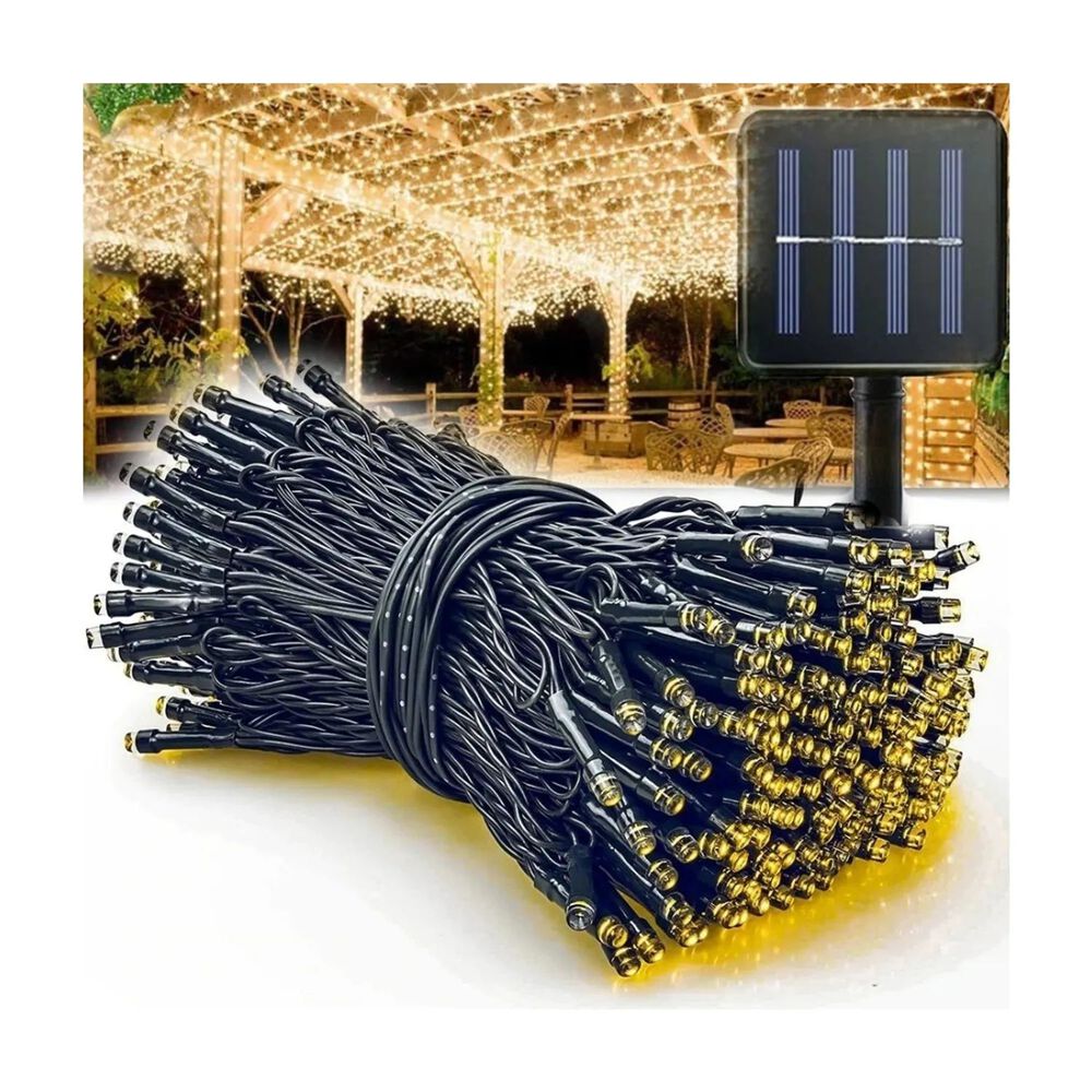 Luces Guirnalda Navidad Solar 200 Led Calida 20m Decoracion image number 2.0