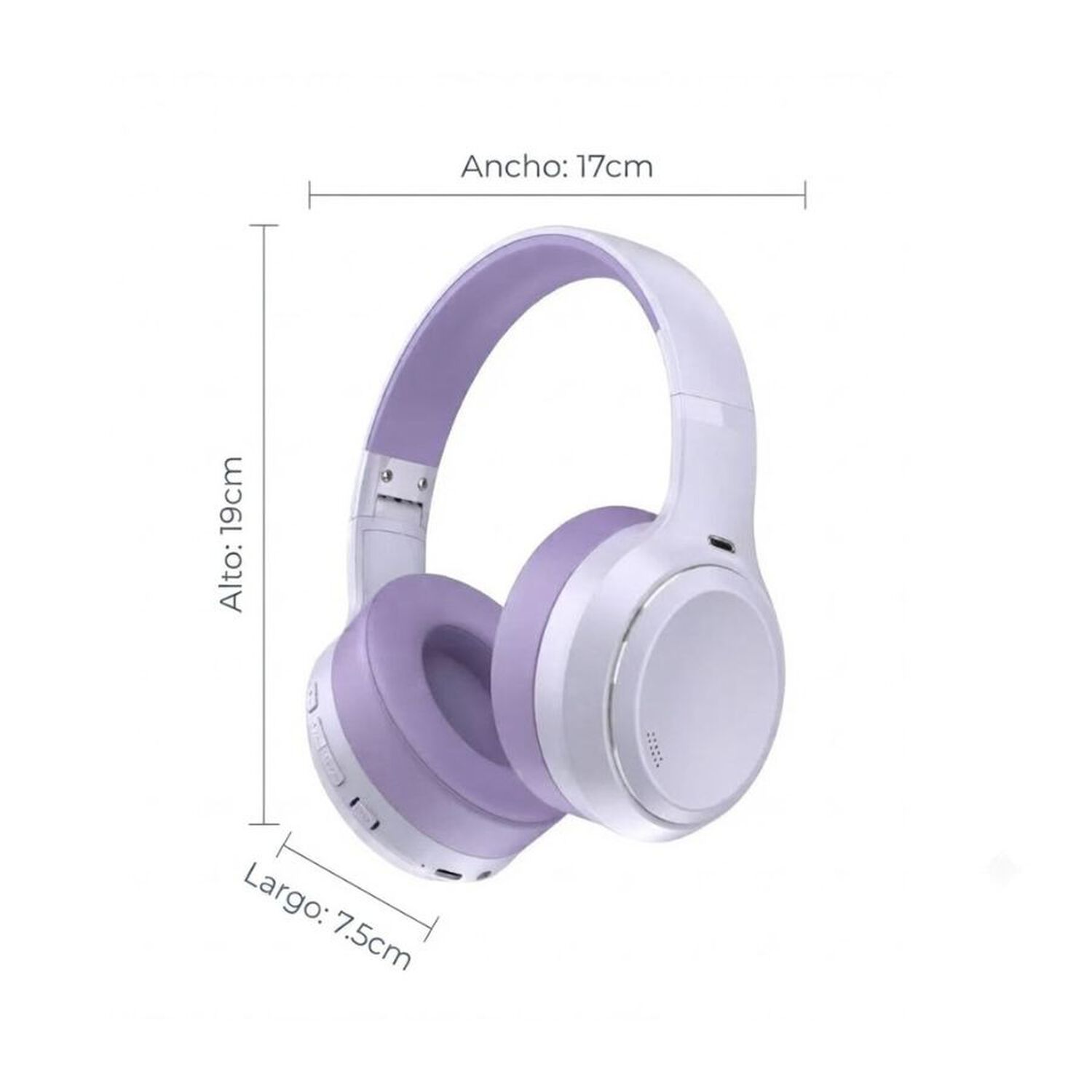 Aud&iacute;fonos Bluetooth Ezra Bw95 Anc Over-ear 38h Lila Inal&aacute;mbricos image number 1.0
