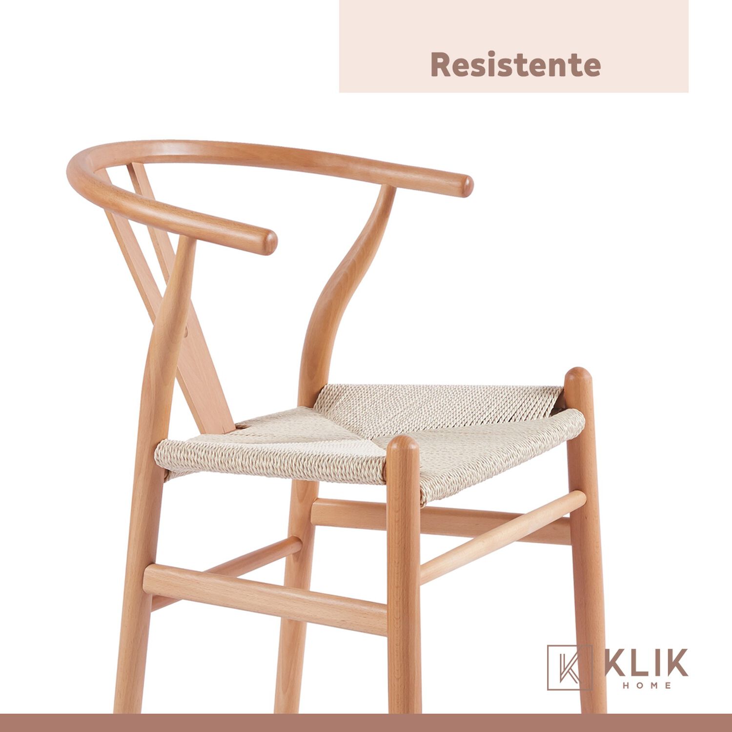 Comedor Mesa Redonda De Vidrio Cross 120cm + 5 Sillas Wishbone Madera image number 6.0