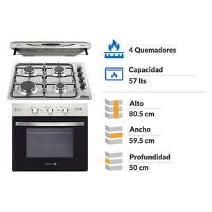 Kit De Cocina Sindelen Campana CA-610EIN + Encimera CEG-4600IN + Horno HE-7200IN 4 Quemadores