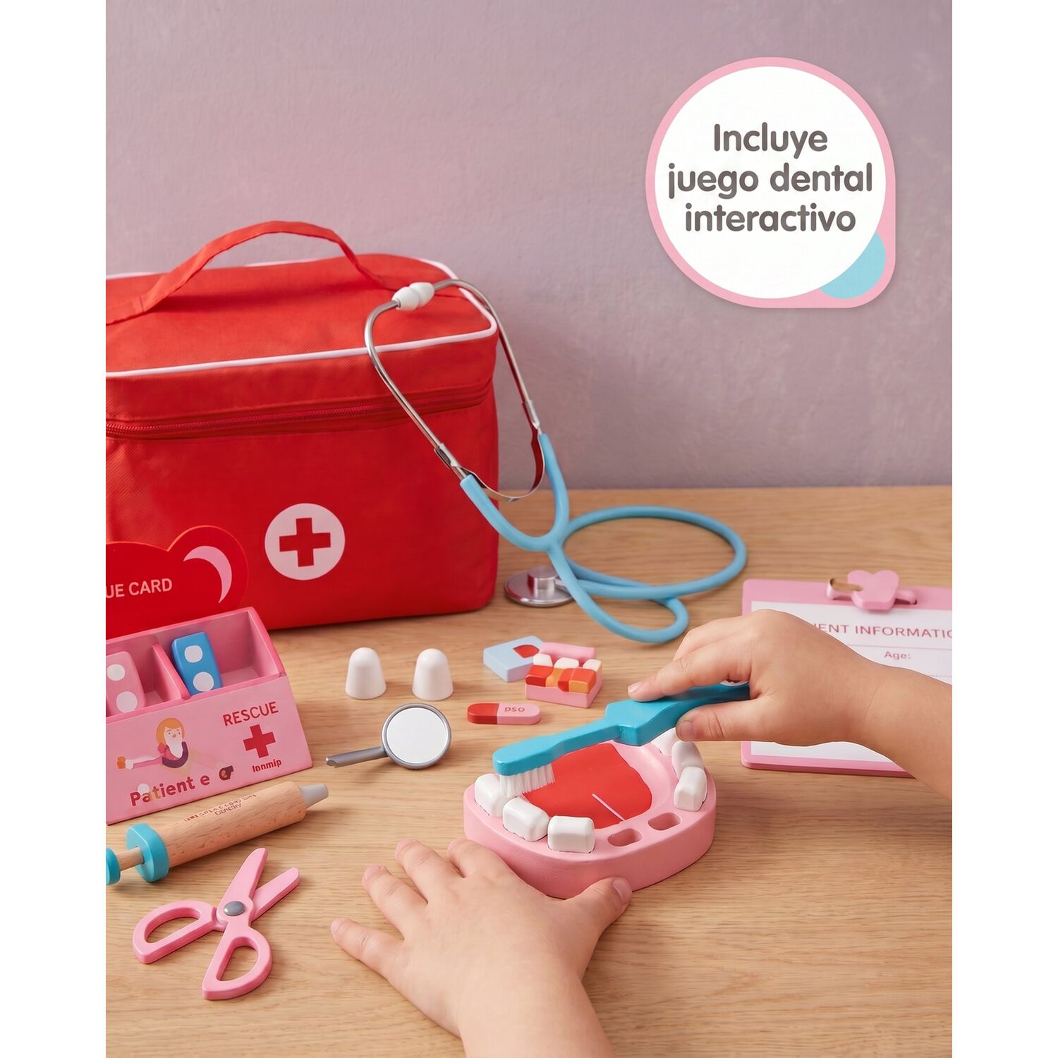 Set Juego De Roles Doctor- Dentista Juego Madera Ni&ntilde;os image number 15.0