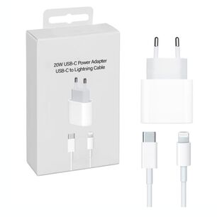 Cargador Adaptador Iphone 20w Cable Usb-c A Lightning