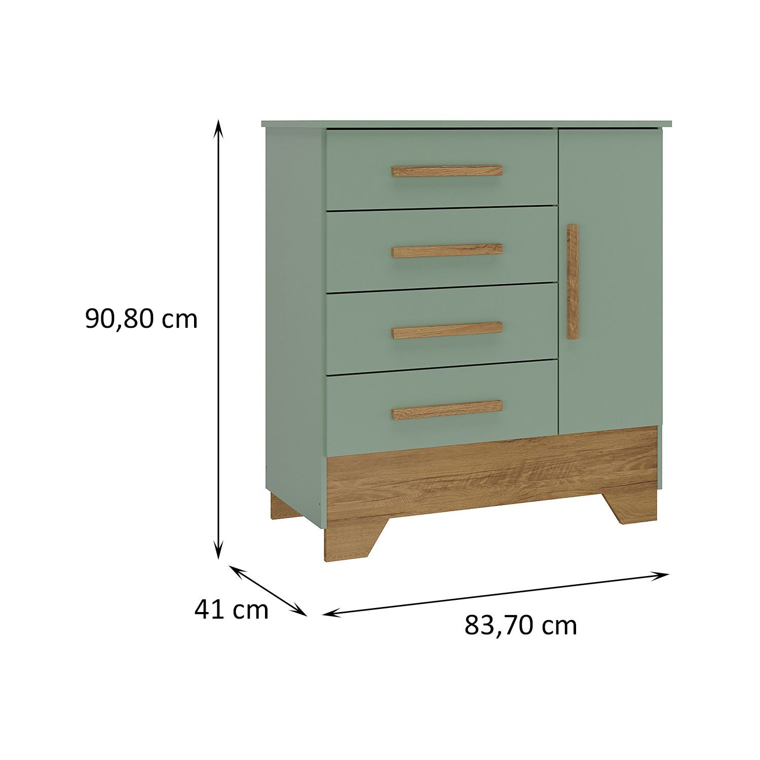 Comoda Di Poretti Design Catavento / 1 Puerta / 4 Cajones image number 2.0