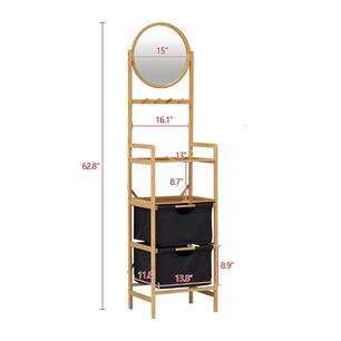 Estante Organizador De Ba&ntilde;o 4 Niveles Con Espejo
