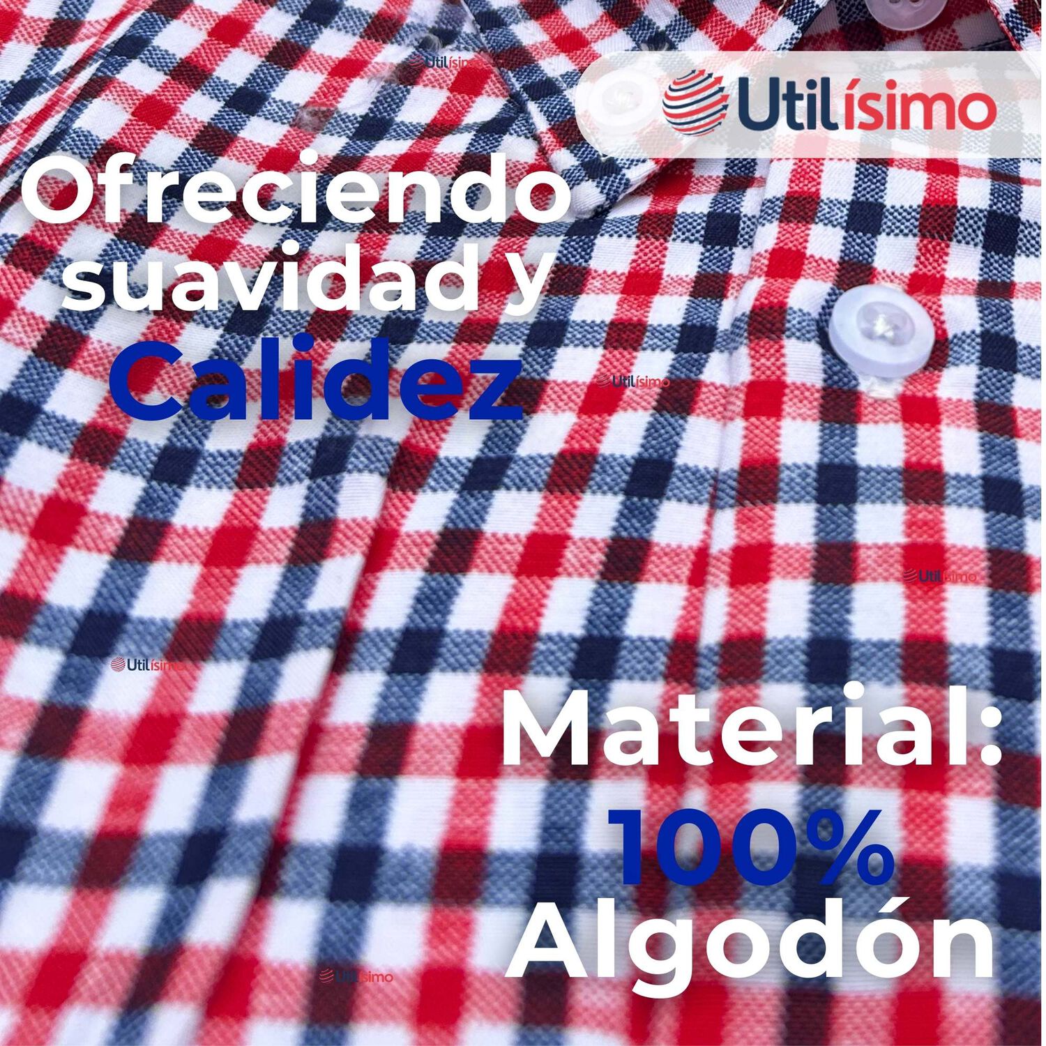 Camisa Huaso Cuadrill&eacute; Cuadro Manga Larga 100% Algod&oacute;n Azul Rojo Casual image number 7.0